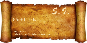 Sárfi Ida névjegykártya